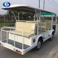 White electric tourist cart with beige seats on a road, featuring the CLION logo.