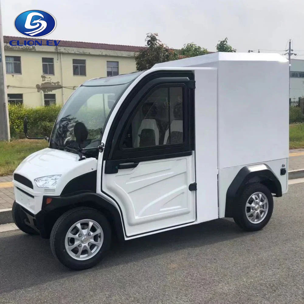 2-Seater Electric Utility Golf Cart Van with Air Conditioning & Cargo Box