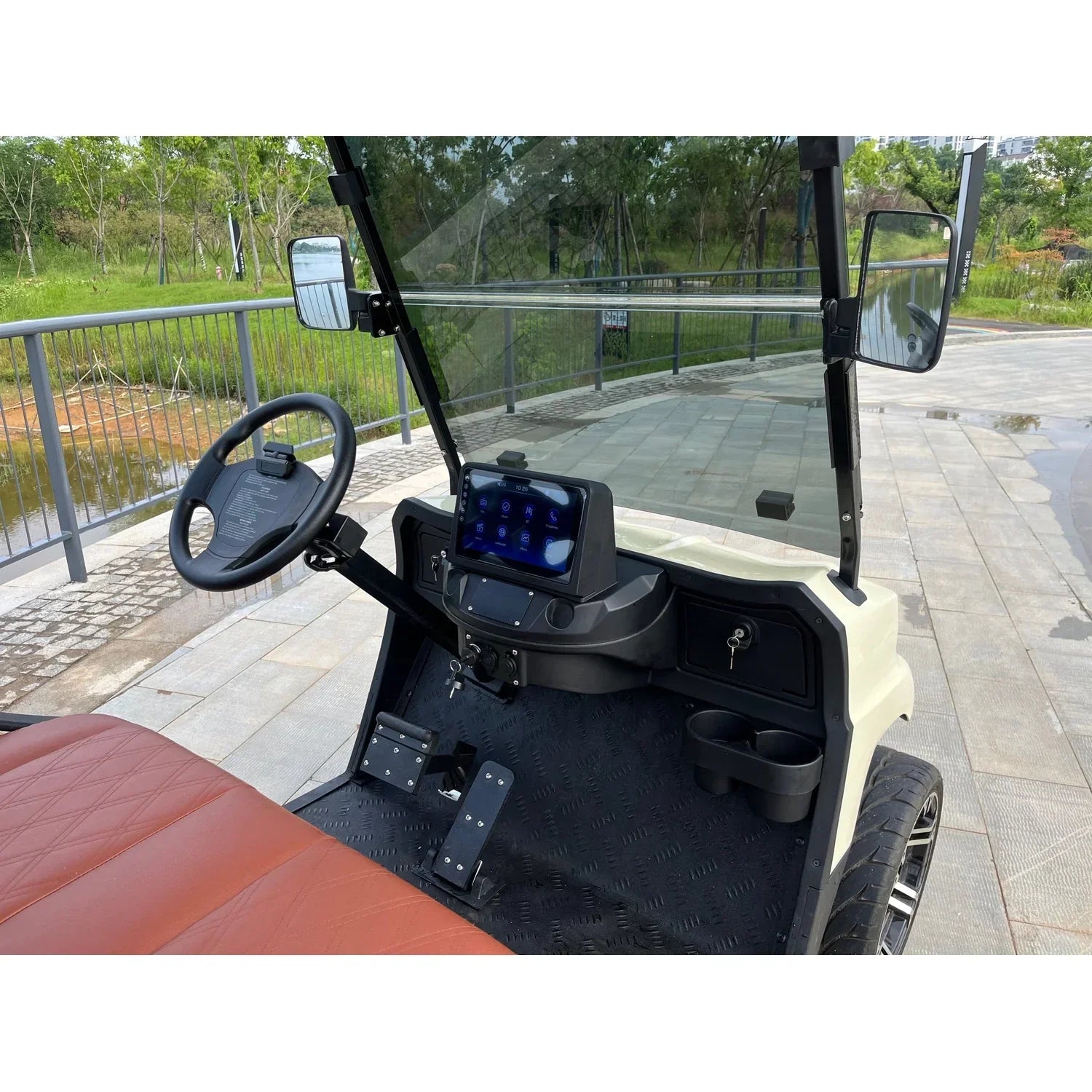 2-Seater On-Road Electric Golf Cart with 48V Lithium Battery