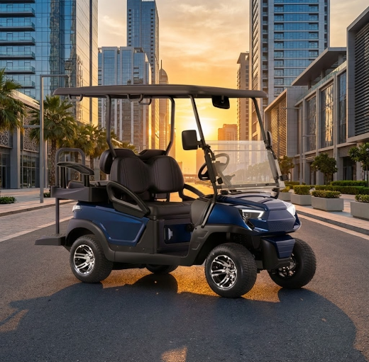 4-Seater Electric Golf Cart with Rear Flip Seat and 48V Lithium Battery - Golf Cart