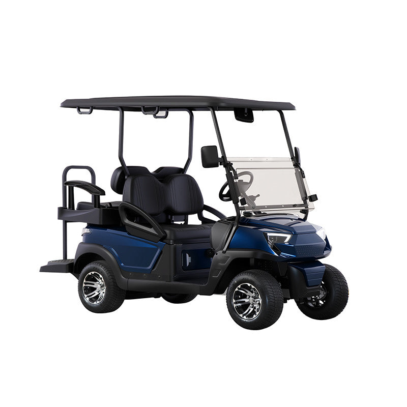 4-Seater Electric Golf Cart with Rear Flip Seat and 48V Lithium Battery - Golf Cart