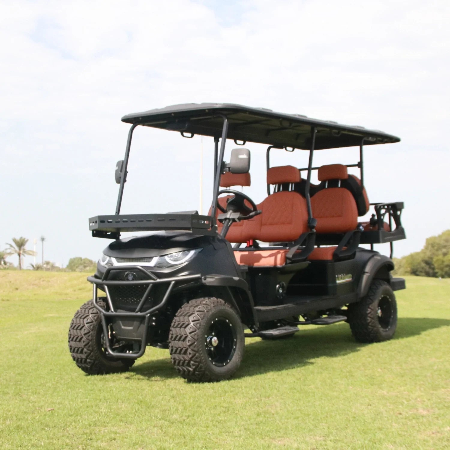 6 Seater Off-Road High Suspension Golf Cart Black