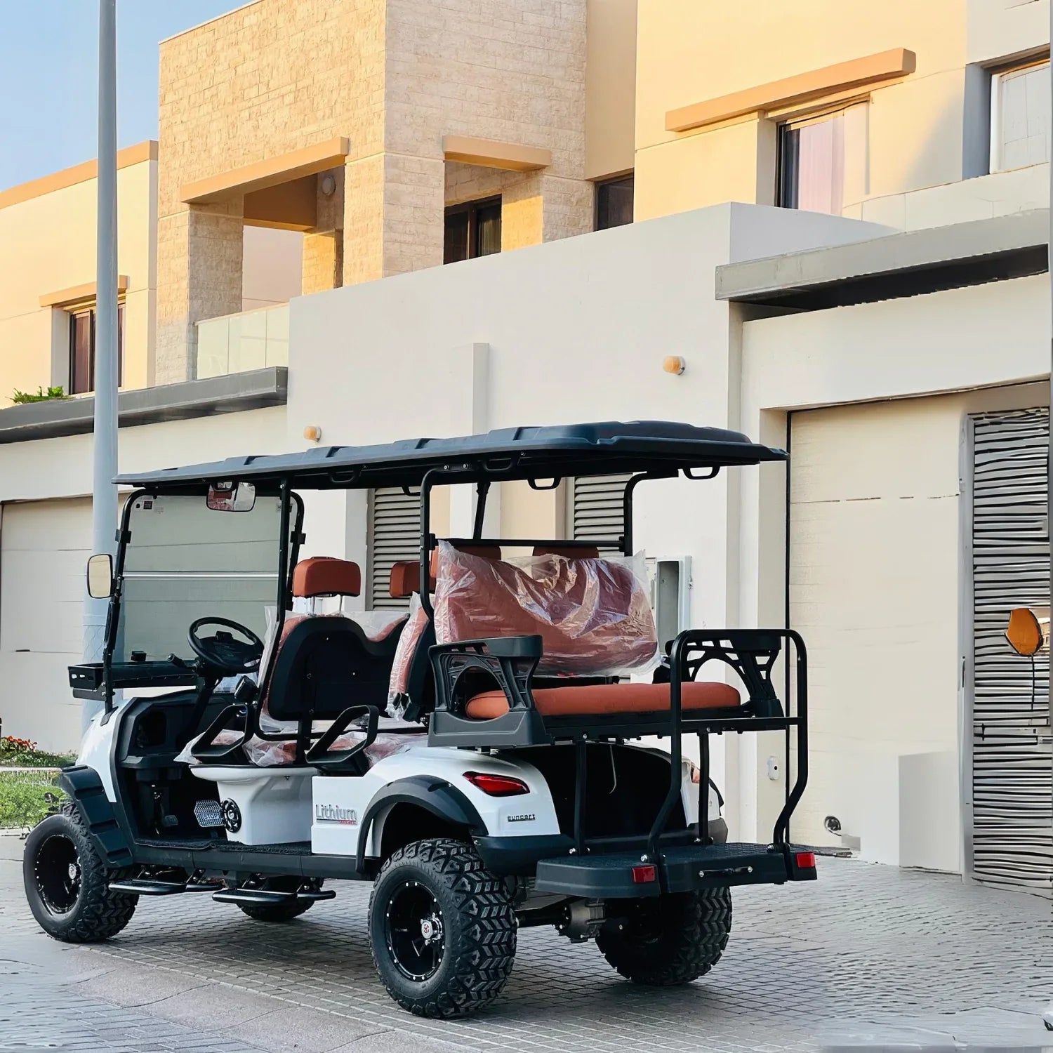 6 Seater Off-Road High Suspension Golf Cart White