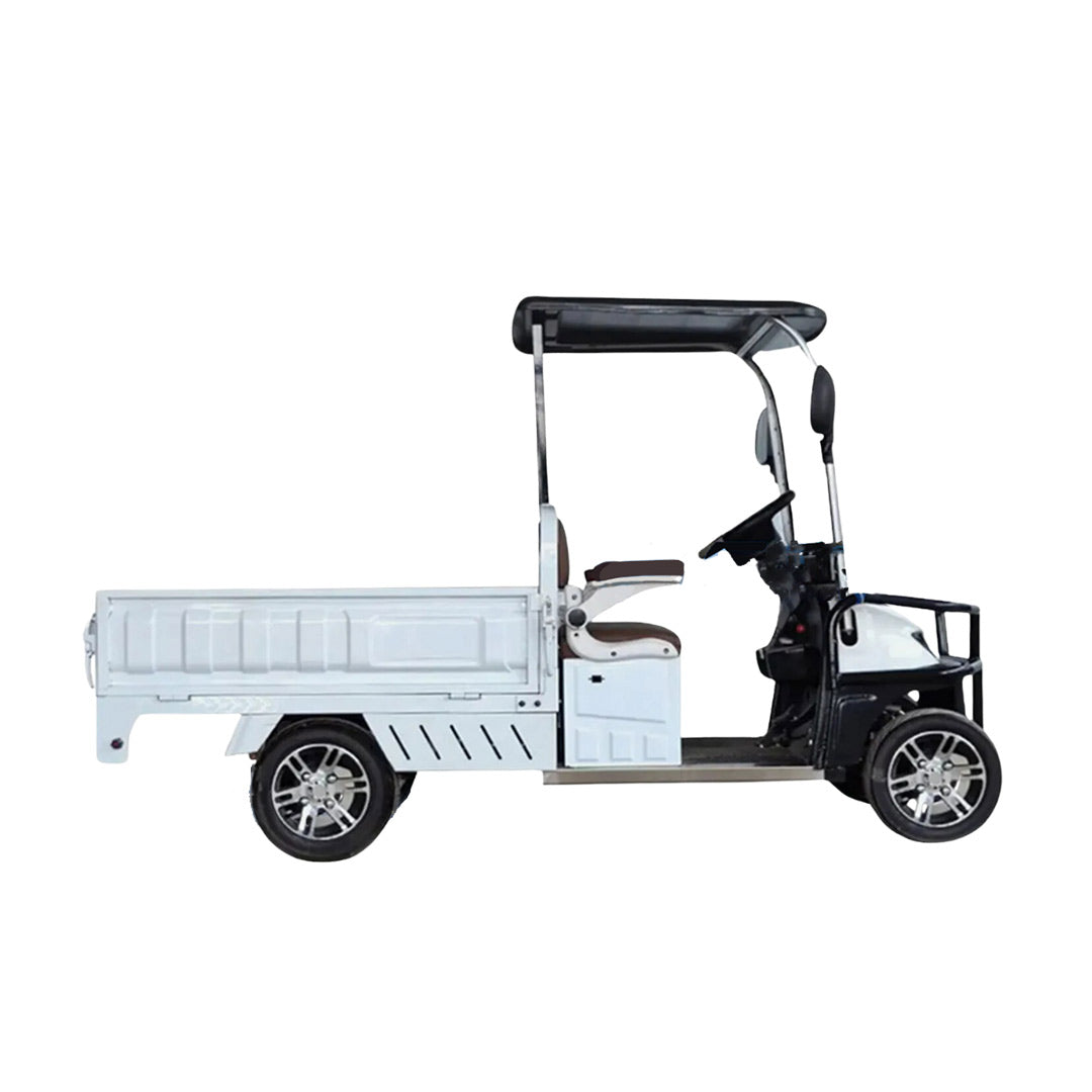 Electric cart with a cargo bed on a white background